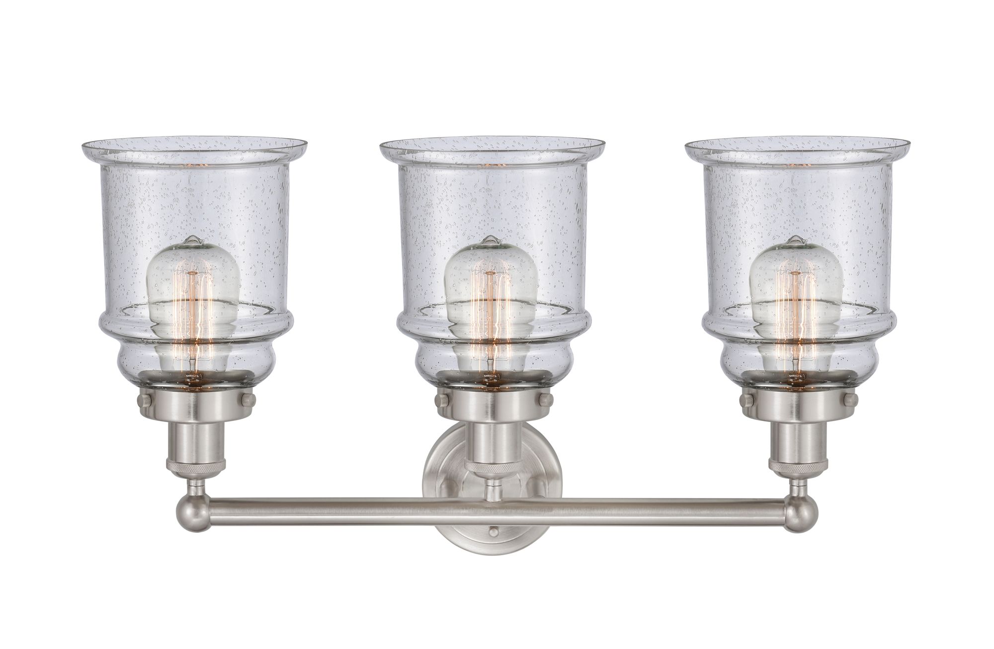 Image 2 Canton 24" 3-Light Brushed Satin Nickel Bath Light w/ Seedy Shade more views