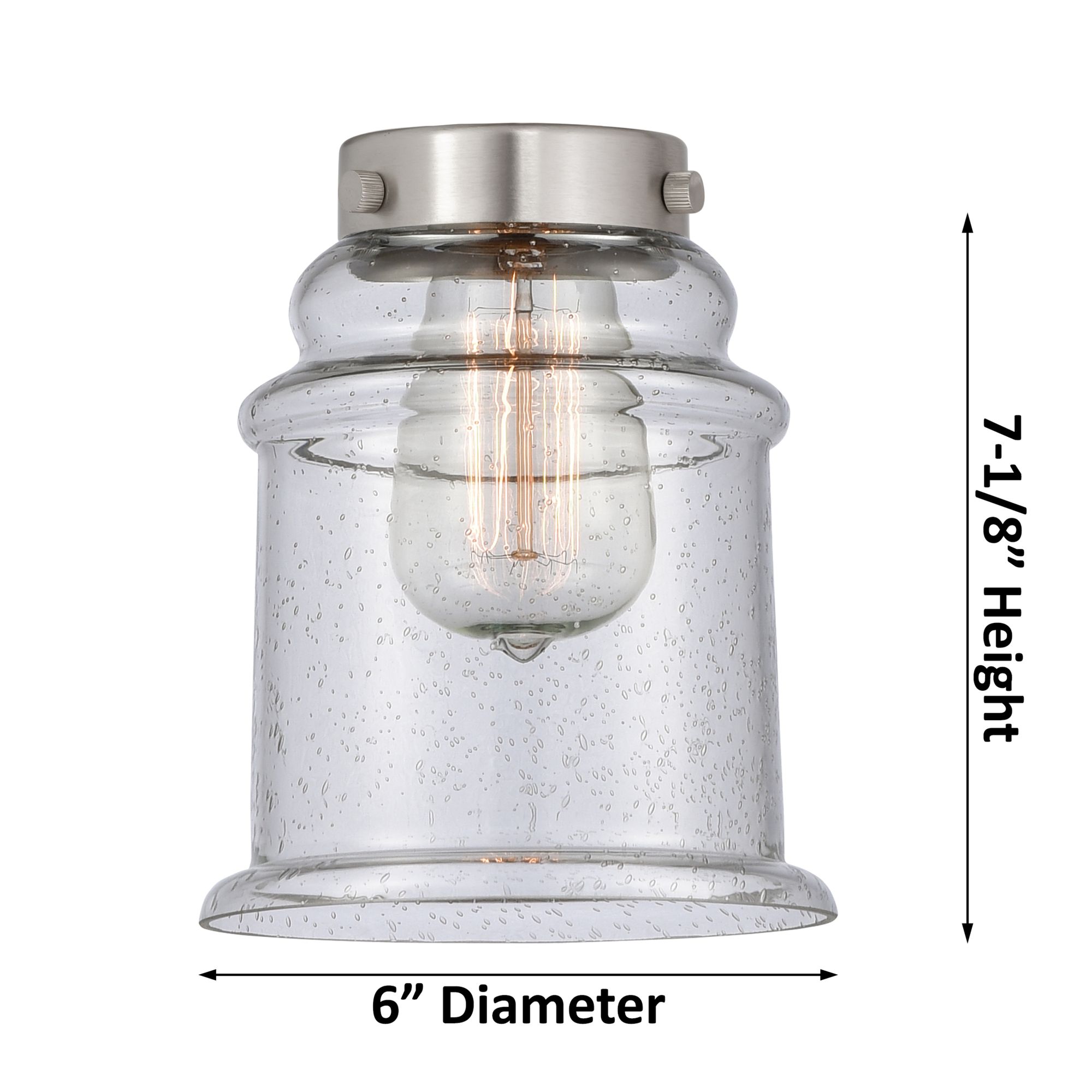 Image 6 Canton 24" 3-Light Brushed Satin Nickel Bath Light w/ Seedy Shade more views