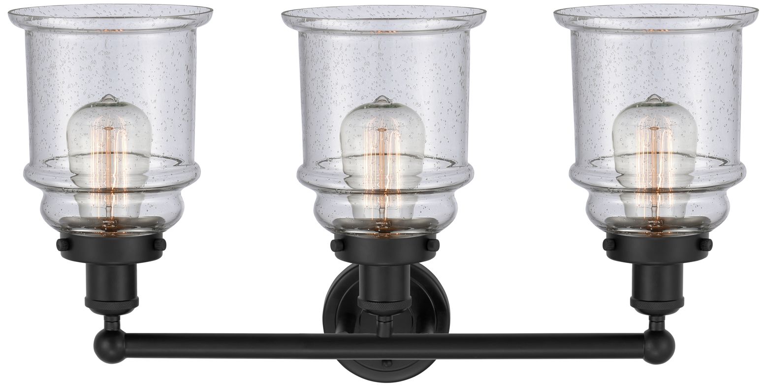 Image 2 Canton 24" 3-Light Matte Black Bath Light w/ Seedy Shade more views