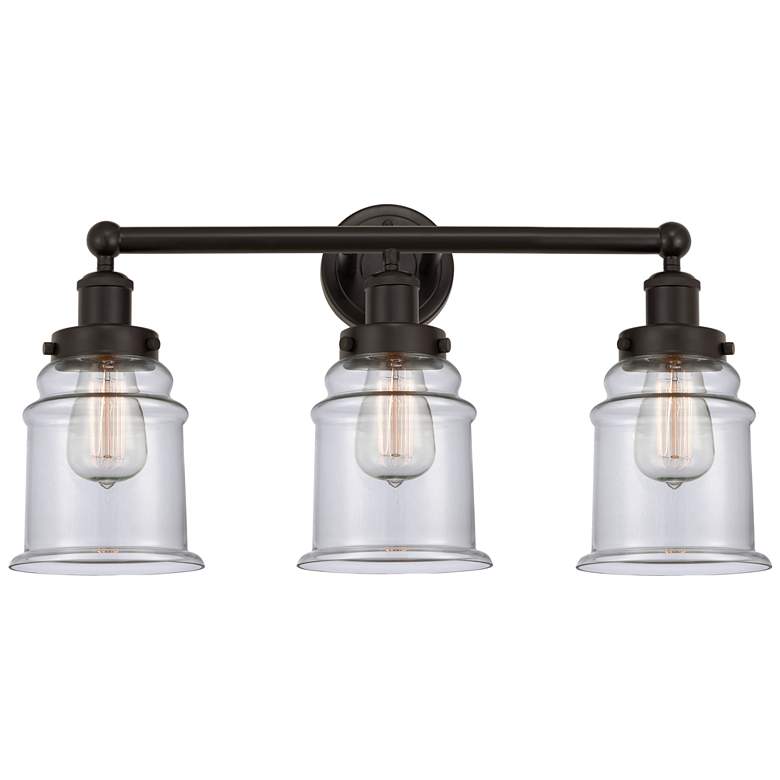 Image 1 Canton 24" 3-Light Oil Rubbed Bronze Bath Light w/ Clear Shade