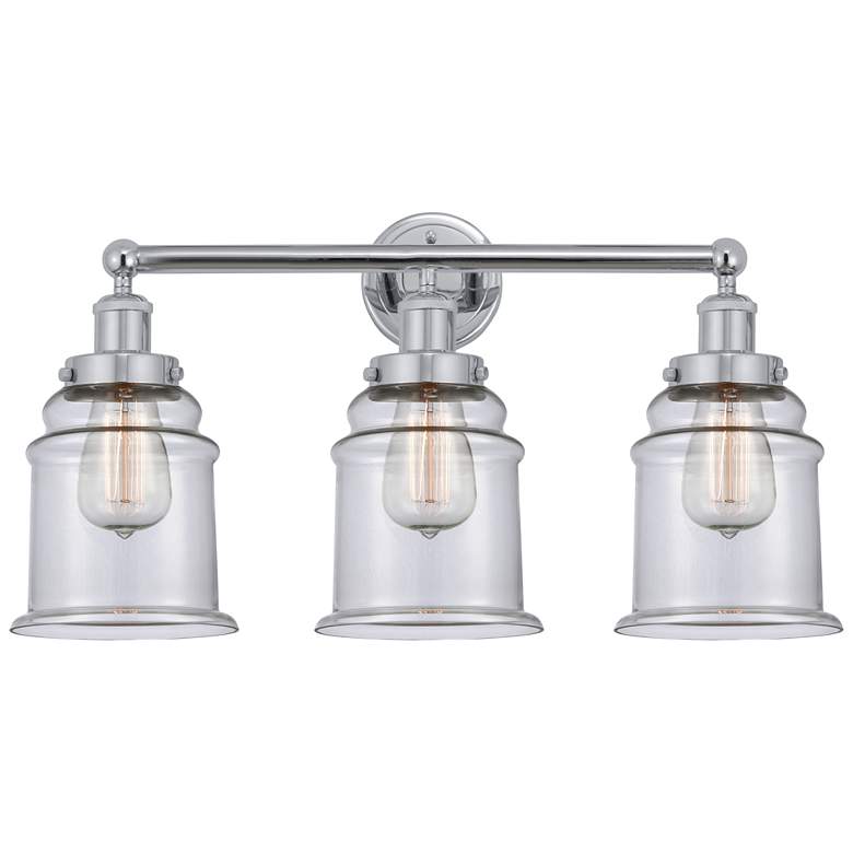 Image 1 Canton 24" 3-Light Polished Chrome Bath Light w/ Clear Shade