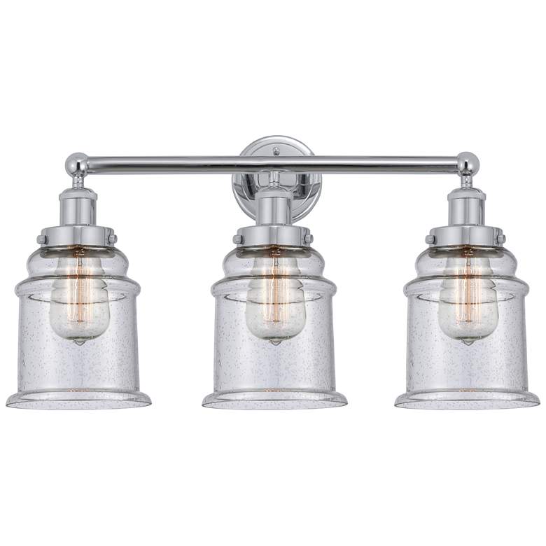 Image 1 Canton 24" 3-Light Polished Chrome Bath Light w/ Seedy Shade