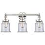 Canton 24" Wide 3 Light Polished Nickel Bath Vanity Light With Clear S