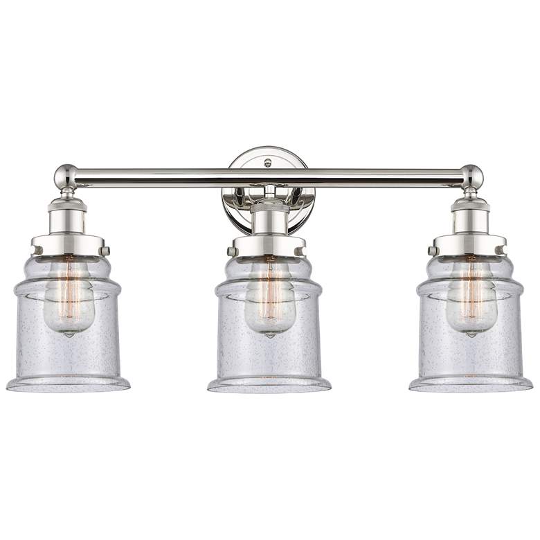 Image 1 Canton 24" Wide 3 Light Polished Nickel Bath Vanity Light With Seedy S
