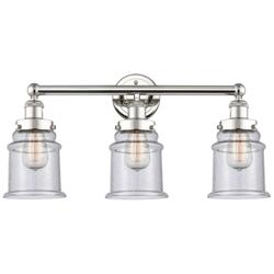 Canton 24&quot; Wide 3 Light Polished Nickel Bath Vanity Light With Seedy S