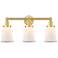 Canton 24" Wide 3 Light Satin Gold Bath Vanity Light With Matte White