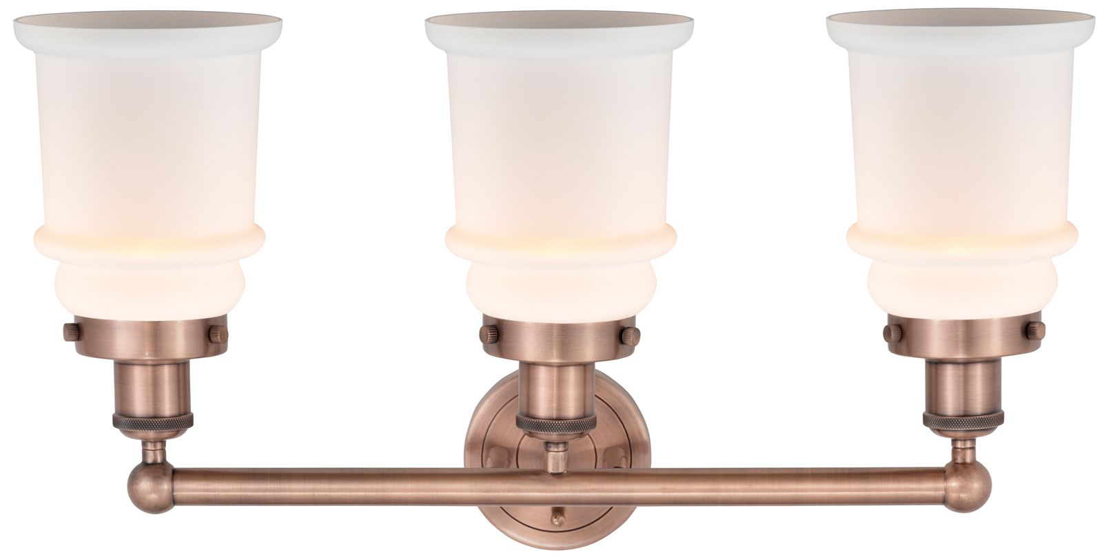 Image 2 Canton 24"W 3 Light Antique Copper Bath Vanity Light With Matte White  more views