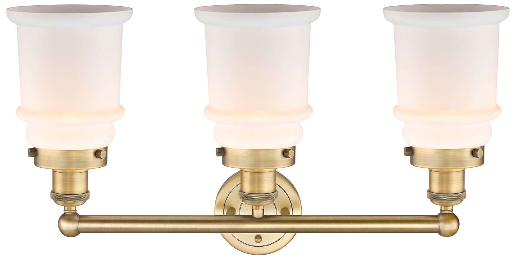 Image 2 Canton 24"W 3 Light Brushed Brass Bath Vanity Light With Matte White S more views