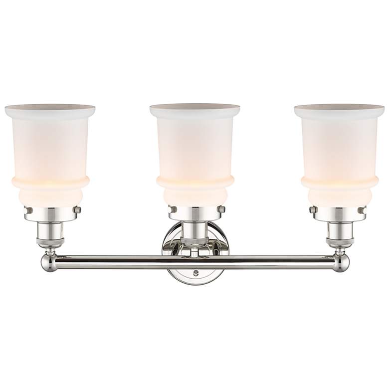 Image 2 Canton 24"W 3 Light Polished Nickel Bath Vanity Light With White Shade more views