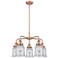 Canton 24"W 5 Light Antique Copper Stem Hung Chandelier w/ Clear Shade