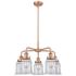 Canton 24"W 5 Light Antique Copper Stem Hung Chandelier w/ Clear Shade