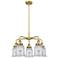 Canton 24"W 5 Light Brushed Brass Stem Hung Chandelier w/ Clear Glass