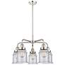 Canton 24"W 5 Light Polished Nickel Stem Hung Chandelier w/ Seedy Shad