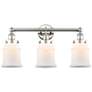 1_Canton 24"W Polished Nickel White Glass 3-Light Bath Light