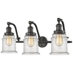 Canton 3 Light 28" LED Bath Light - Oil Rubbed Bronze - Seedy Shade