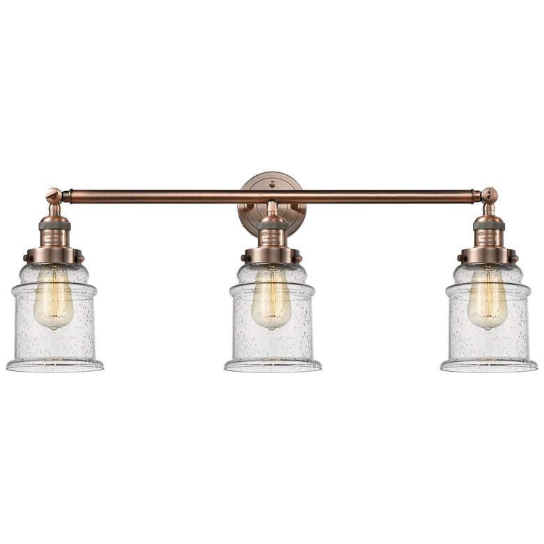 Image 1 Canton 3 Light 30" LED Bath Light - Antique Copper - Seedy Shade