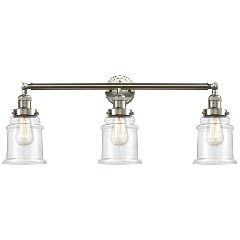 Image 1 Canton 3 Light 30" LED Bath Light - Brushed Satin Nickel - Clear Shade