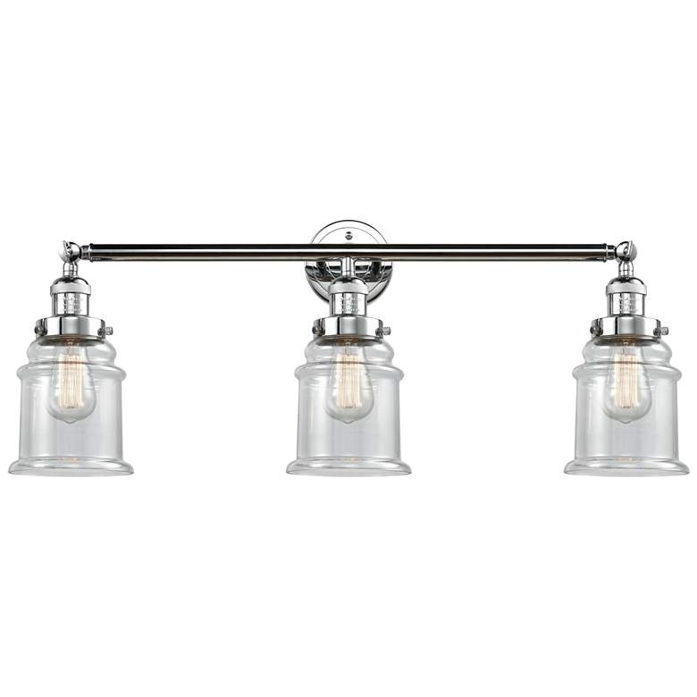 Image 1 Canton 3 Light 30" LED Bath Light - Polished Chrome - Clear Shade