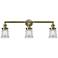 Canton 30" 3-Light Antique Brass Bath Light w/ Clear Shade