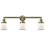 Canton 30" 3-Light Antique Brass Bath Light w/ Matte White Shade