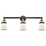 Canton 30" 3-Light Black Antique Brass Bath Light w/ Matte White Shade