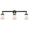 Canton 30" 3-Light Black Antique Brass Bath Light w/ Matte White Shade
