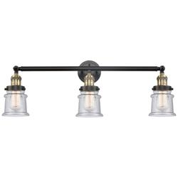 Canton 30" 3-Light Black Antique Brass Bath Light w/ Seedy Shade