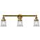 Canton 30" 3-Light Brushed Brass Bath Light w/ Clear Shade
