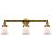 Canton 30" 3-Light Brushed Brass Bath Light w/ Matte White Shade