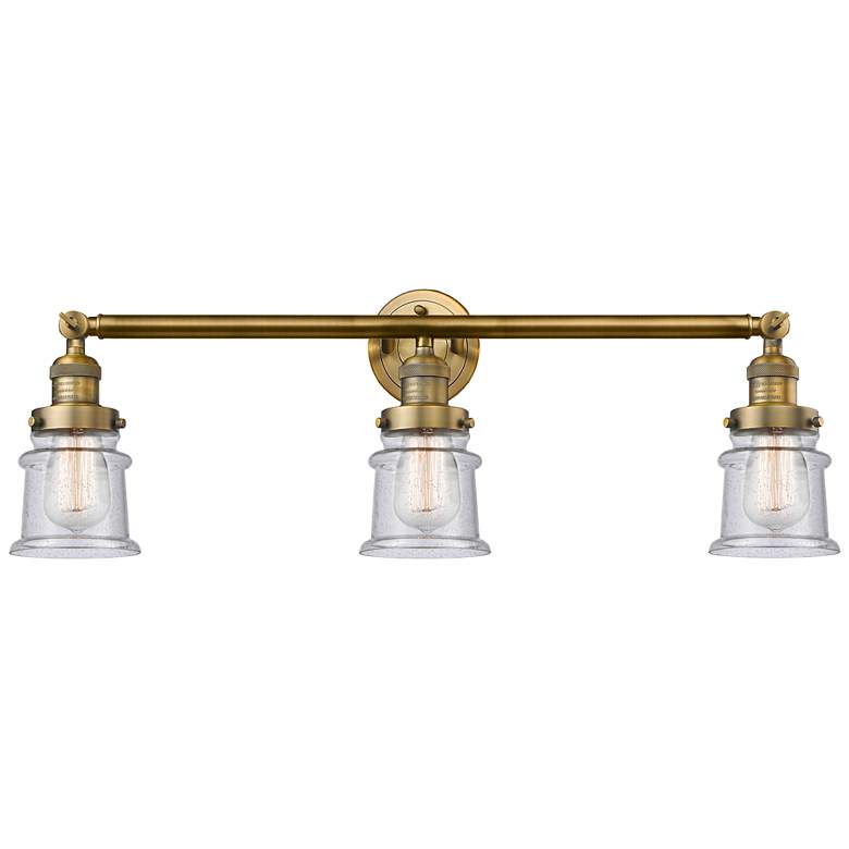 Image 1 Canton 30" 3-Light Brushed Brass Bath Light w/ Seedy Shade