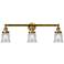 Canton 30" 3-Light Brushed Brass Bath Light w/ Seedy Shade