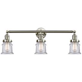 Image1 of Canton 30" 3-Light Brushed Satin Nickel Bath Light w/ Clear Shade
