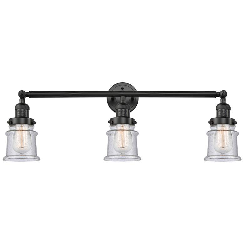 Image 1 Canton 30" 3-Light Matte Black Bath Light w/ Seedy Shade