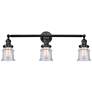 Canton 30" 3-Light Matte Black Bath Light w/ Seedy Shade