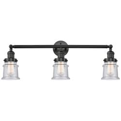 Canton 30" 3-Light Matte Black Bath Light w/ Seedy Shade