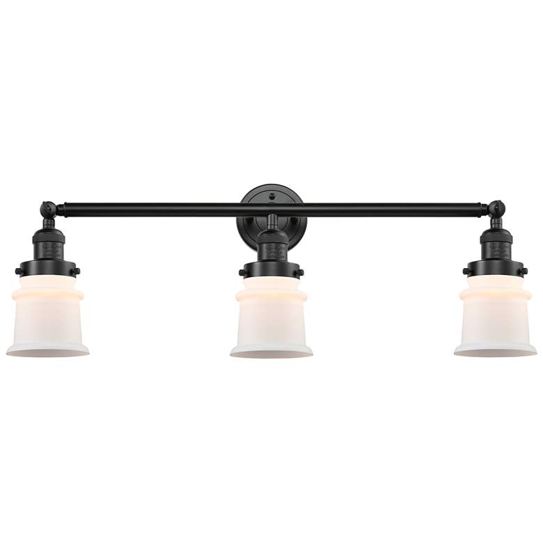 Image 1 Canton 30" 3-Light Oil Rubbed Bronze Bath Light w/ Matte White Shade