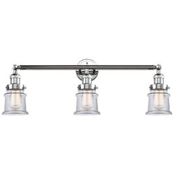 Canton 30" 3-Light Polished Chrome Bath Light w/ Clear Shade