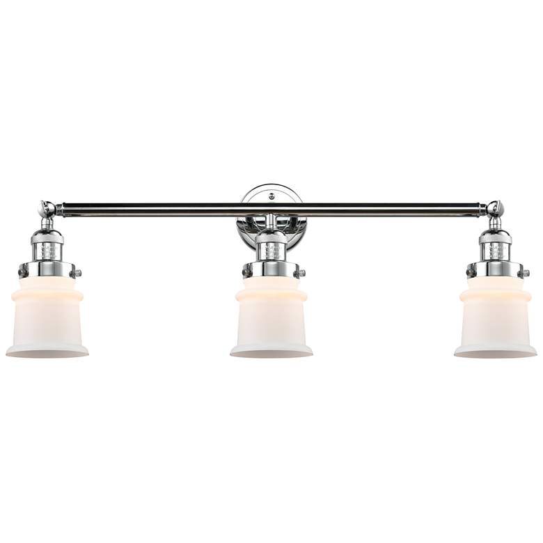 Image 1 Canton 30" 3-Light Polished Chrome Bath Light w/ Matte White Shade