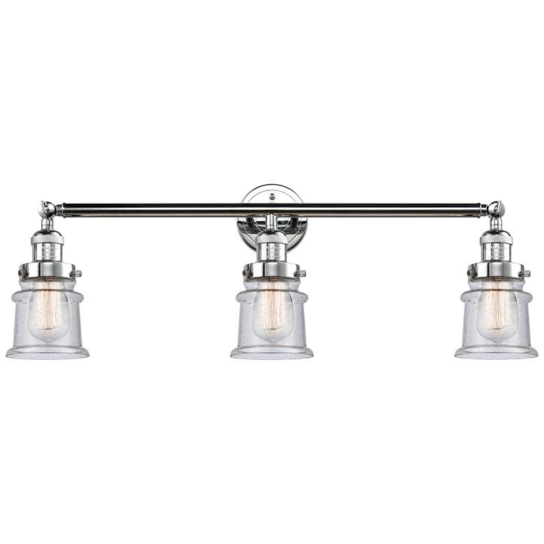 Image 1 Canton 30" 3-Light Polished Chrome Bath Light w/ Seedy Shade