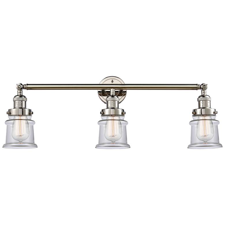 Image 1 Canton 30" 3-Light Polished Nickel Bath Light w/ Clear Shade