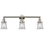 Canton 30" 3-Light Polished Nickel Bath Light w/ Clear Shade