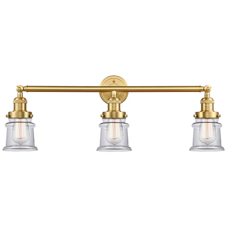 Image 1 Canton 30" 3-Light Satin Gold Bath Light w/ Clear Shade