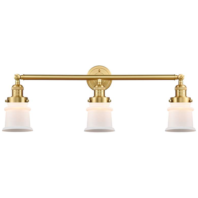 Image 1 Canton 30" 3-Light Satin Gold Bath Light w/ Matte White Shade