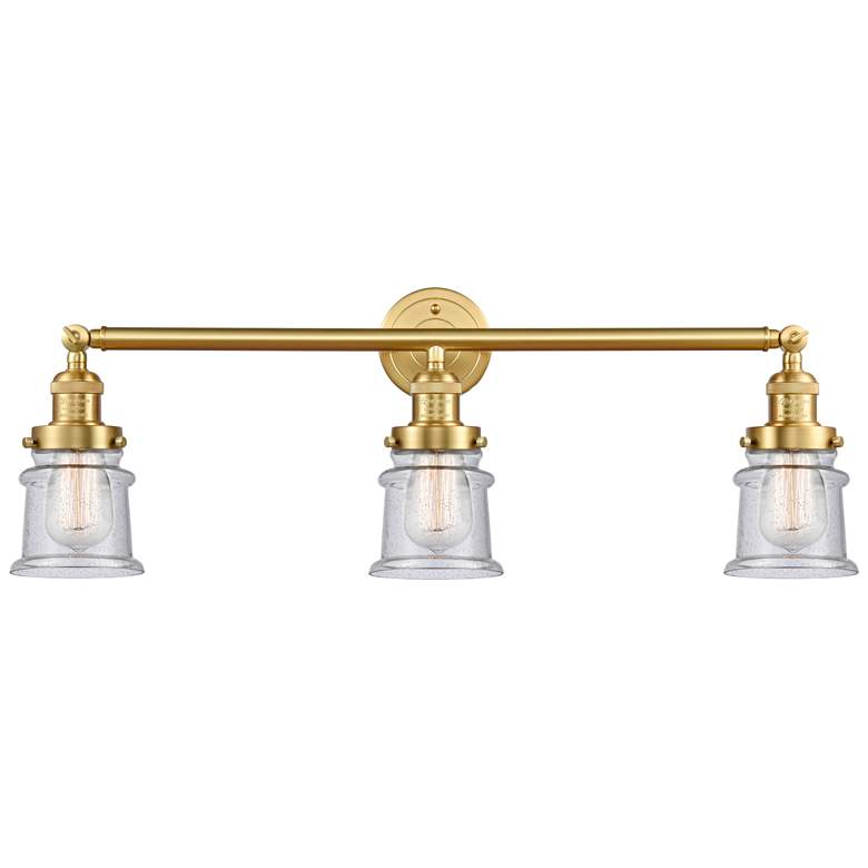 Image 1 Canton 30" 3-Light Satin Gold Bath Light w/ Seedy Shade