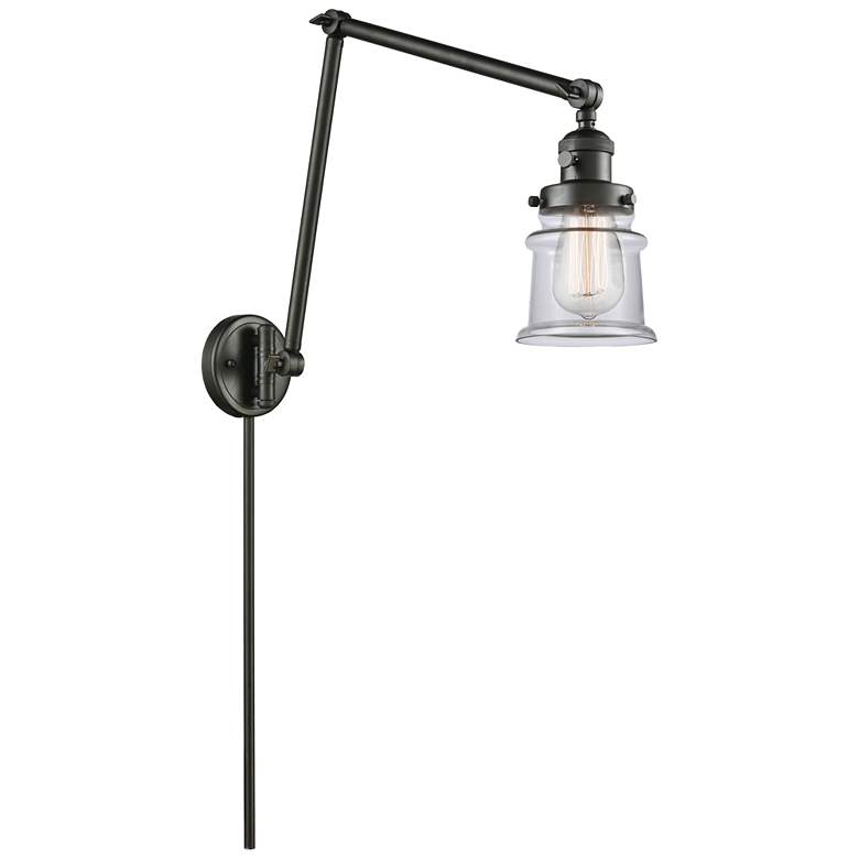 Image 1 Canton 30" High Bronze Double Extension Swing Arm w/ Clear Shade