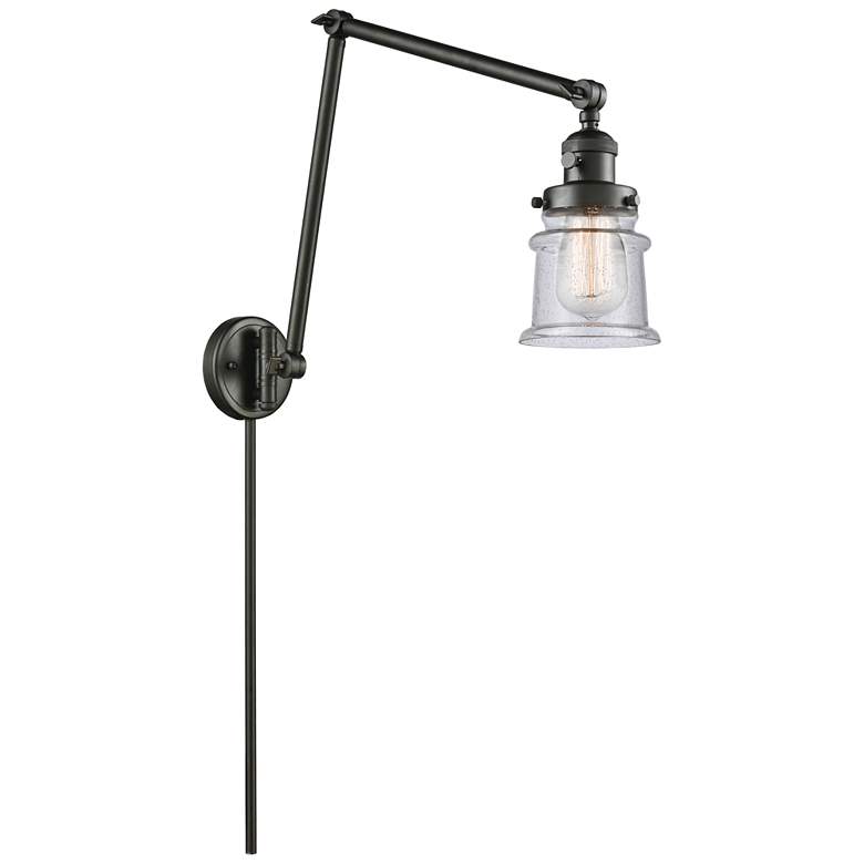 Image 1 Canton 30 inch High Bronze Double Extension Swing Arm w/ Seedy Shade