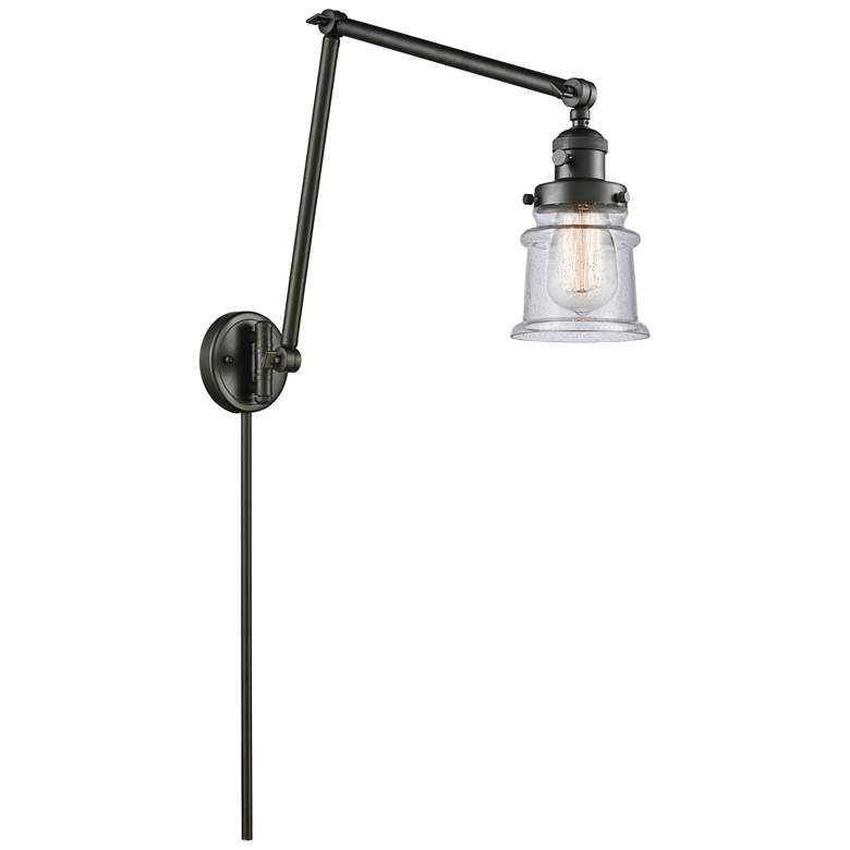 Image 1 Canton 30" High Bronze Double Extension Swing Arm w/ Seedy Shade