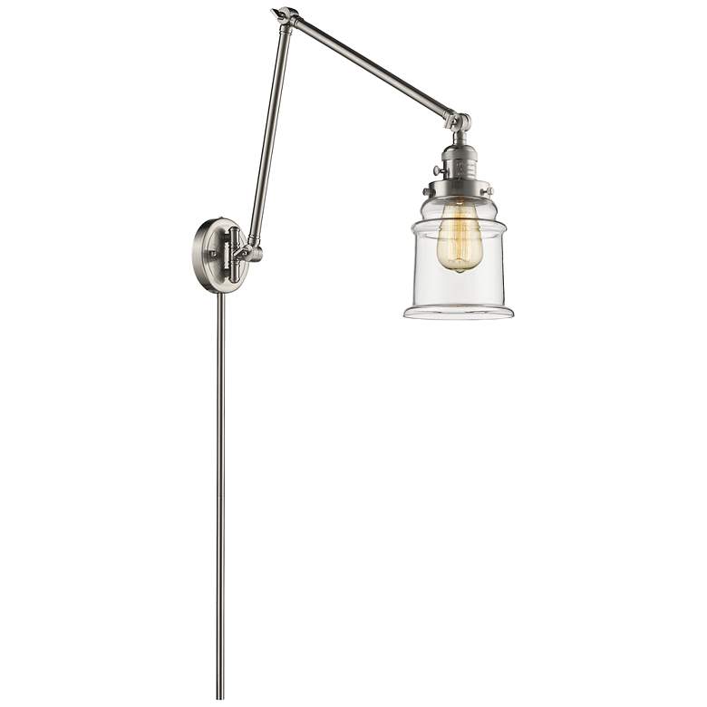 Image 1 Canton 30" High Brushed Nickel Double Extension Swing Arm w/ Clear Sha