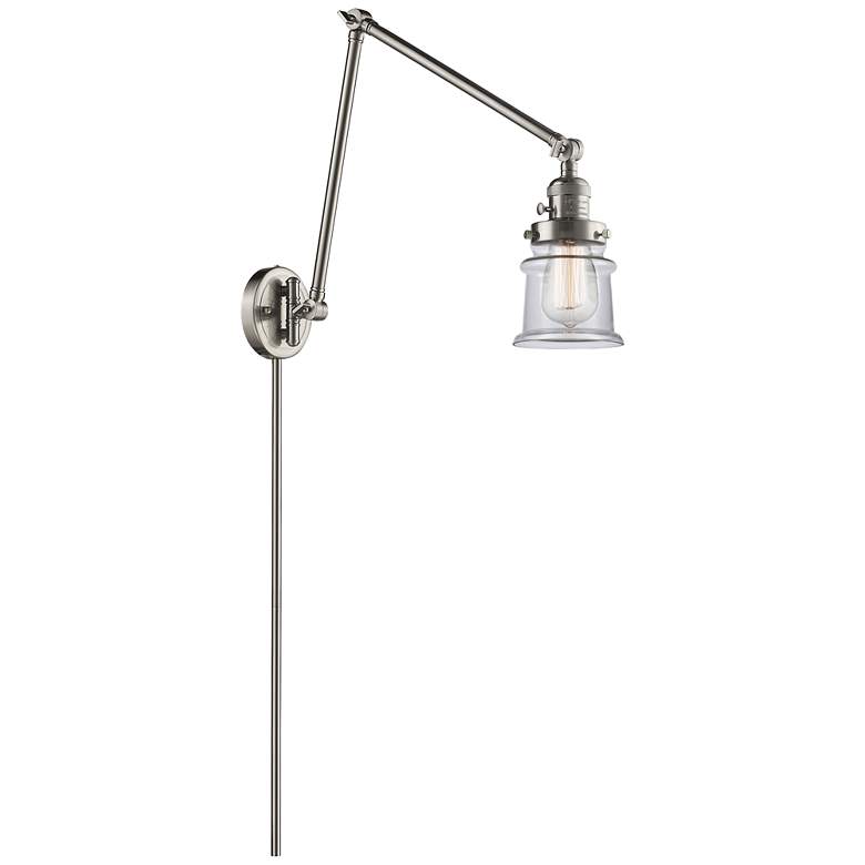 Image 1 Canton 30" High Brushed Nickel Double Extension Swing Arm w/ Clear Sha