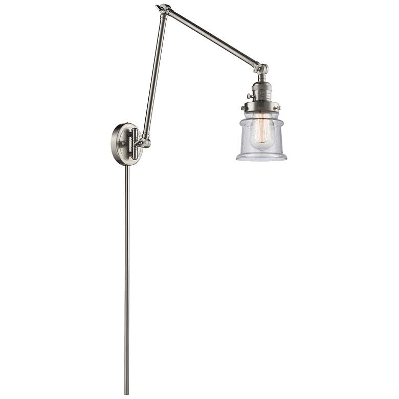 Image 1 Canton 30" High Brushed Nickel Double Extension Swing Arm w/ Seedy Sha